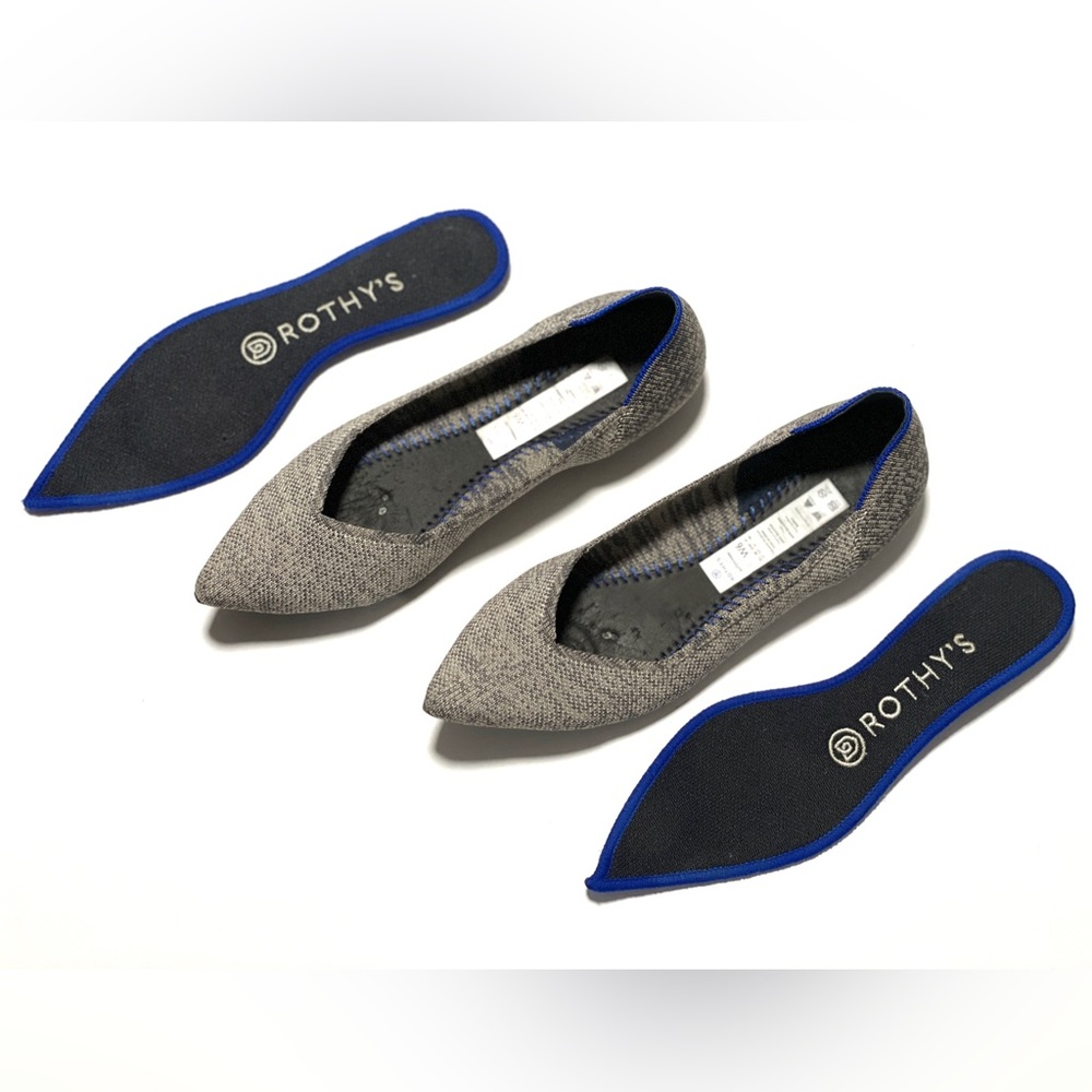 Rothy’s The Point Womens Flat Shoe in Heathered Gray - Picture 3 of 10